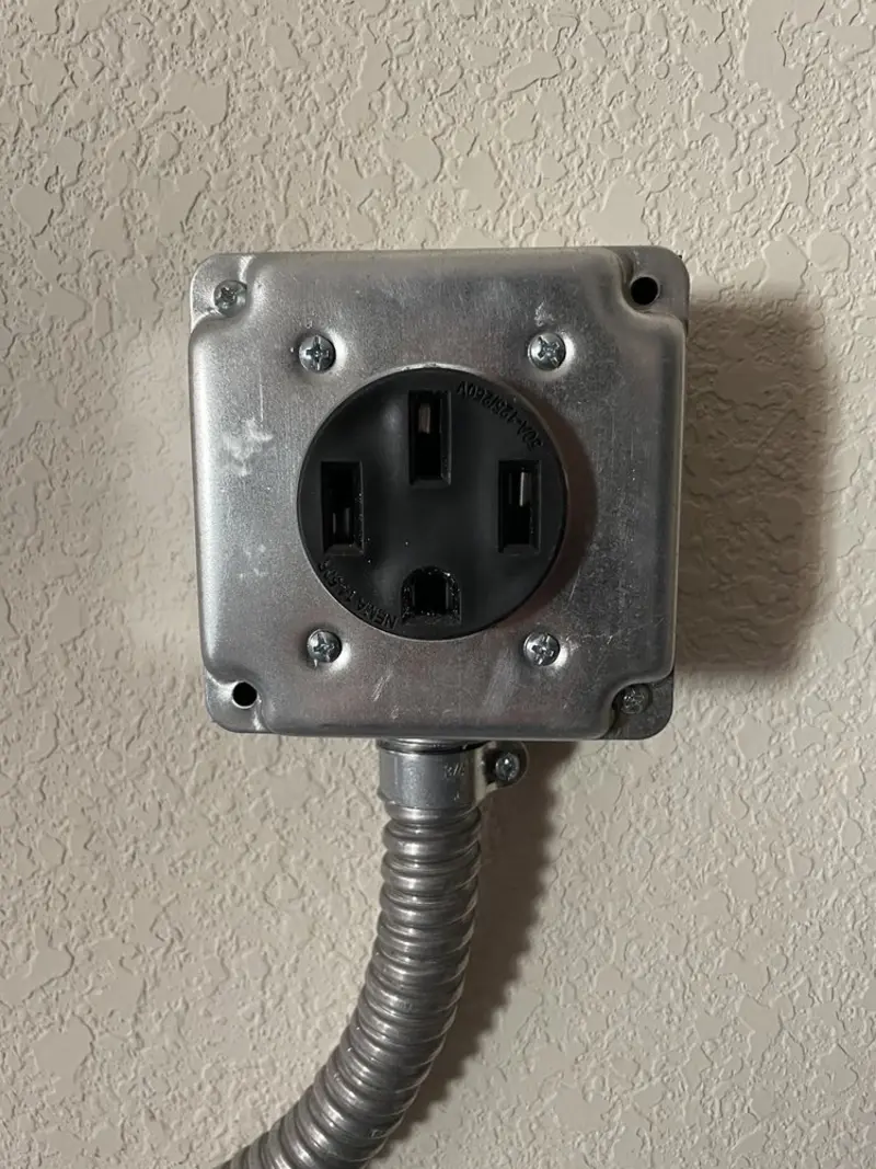 NEMA 14-50 outlet installed for Electrical Panel Upgrade in Needles
